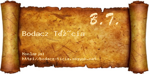 Bodacz Tícia névjegykártya